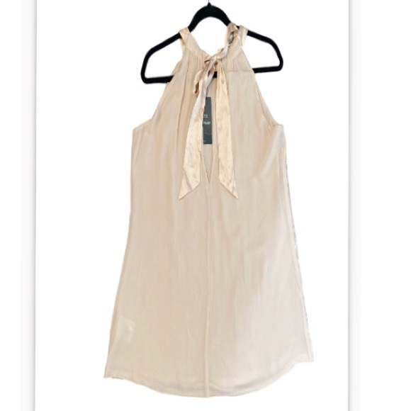 NEW Guess By Marciano Sequin Halter Rose Neckline Tie Shift Mini Size L - Picture 4 of 15